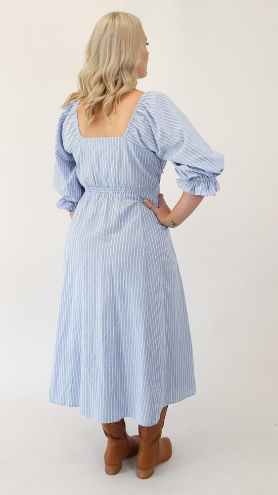 Load image into Gallery viewer, Teags Maxi Dress - Blue Stripe
