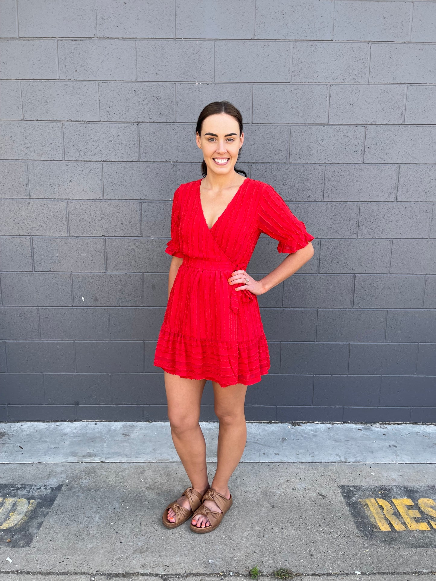 Jitzy Wrap Dress - Red