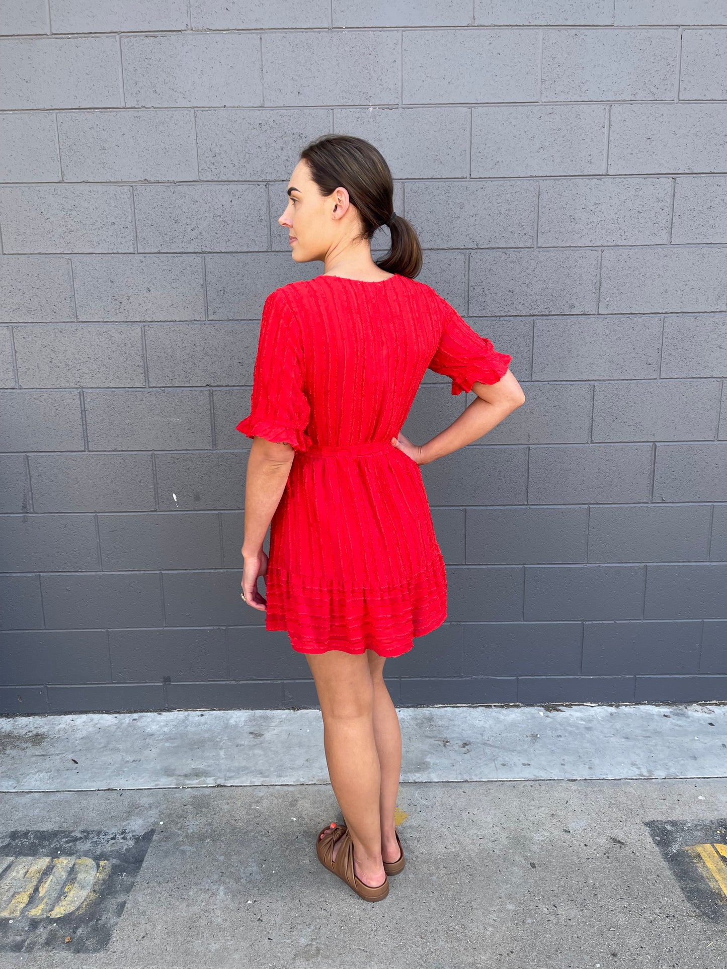 Jitzy Wrap Dress - Red
