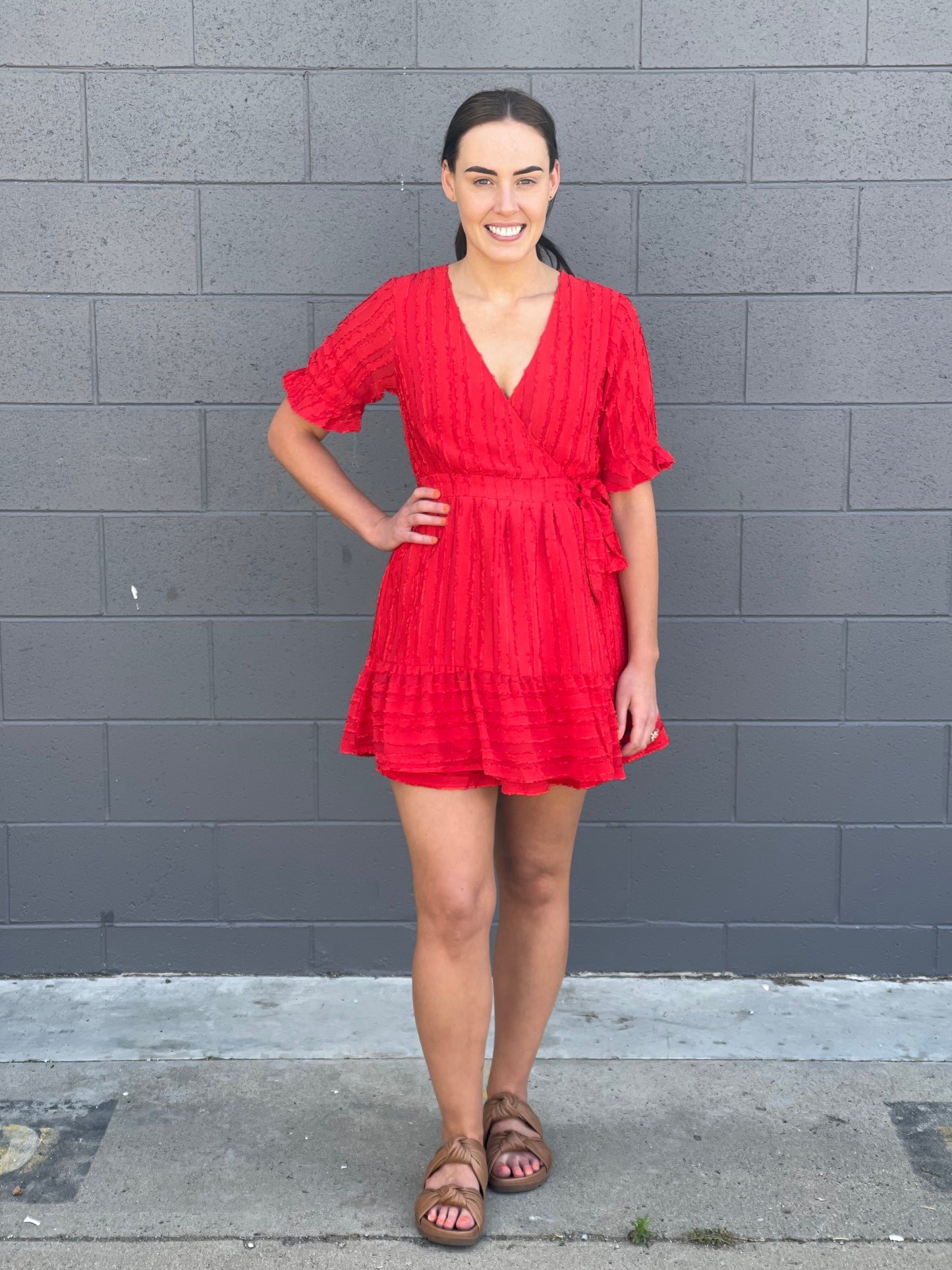 Jitzy Wrap Dress - Red