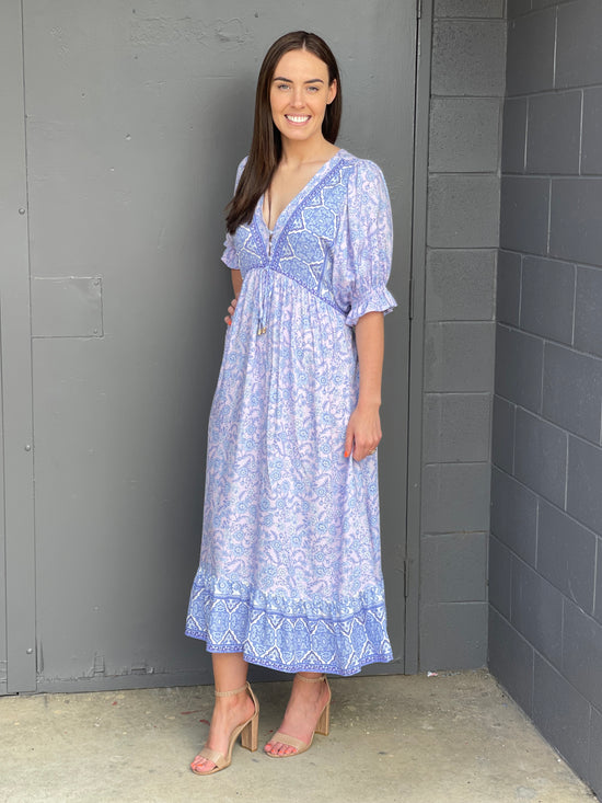 Bend Maxi Dress - Lilac Floral Printed