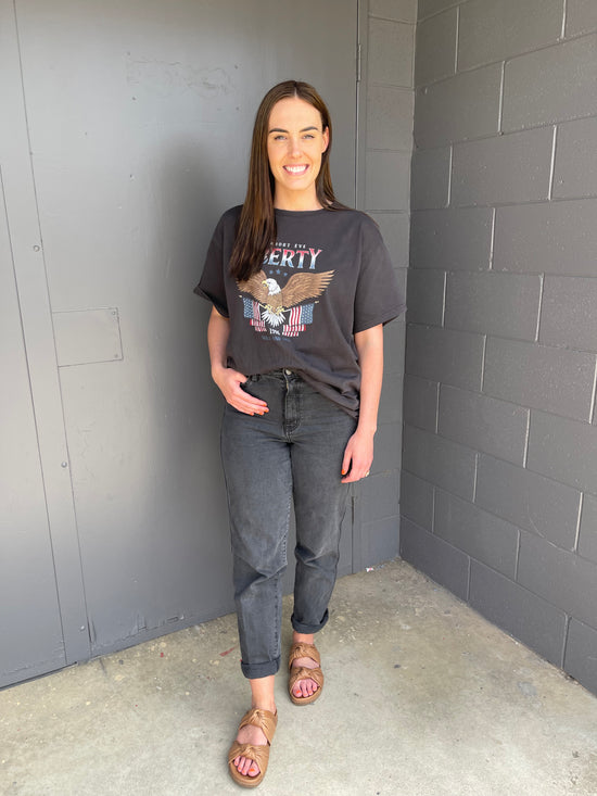 All About Eve American Eagle Tee - Washed Black