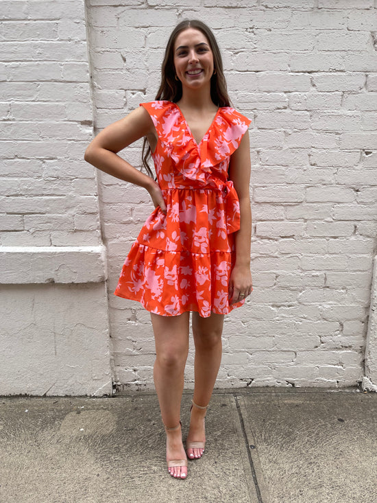 Tempe Floral Dress - Orange