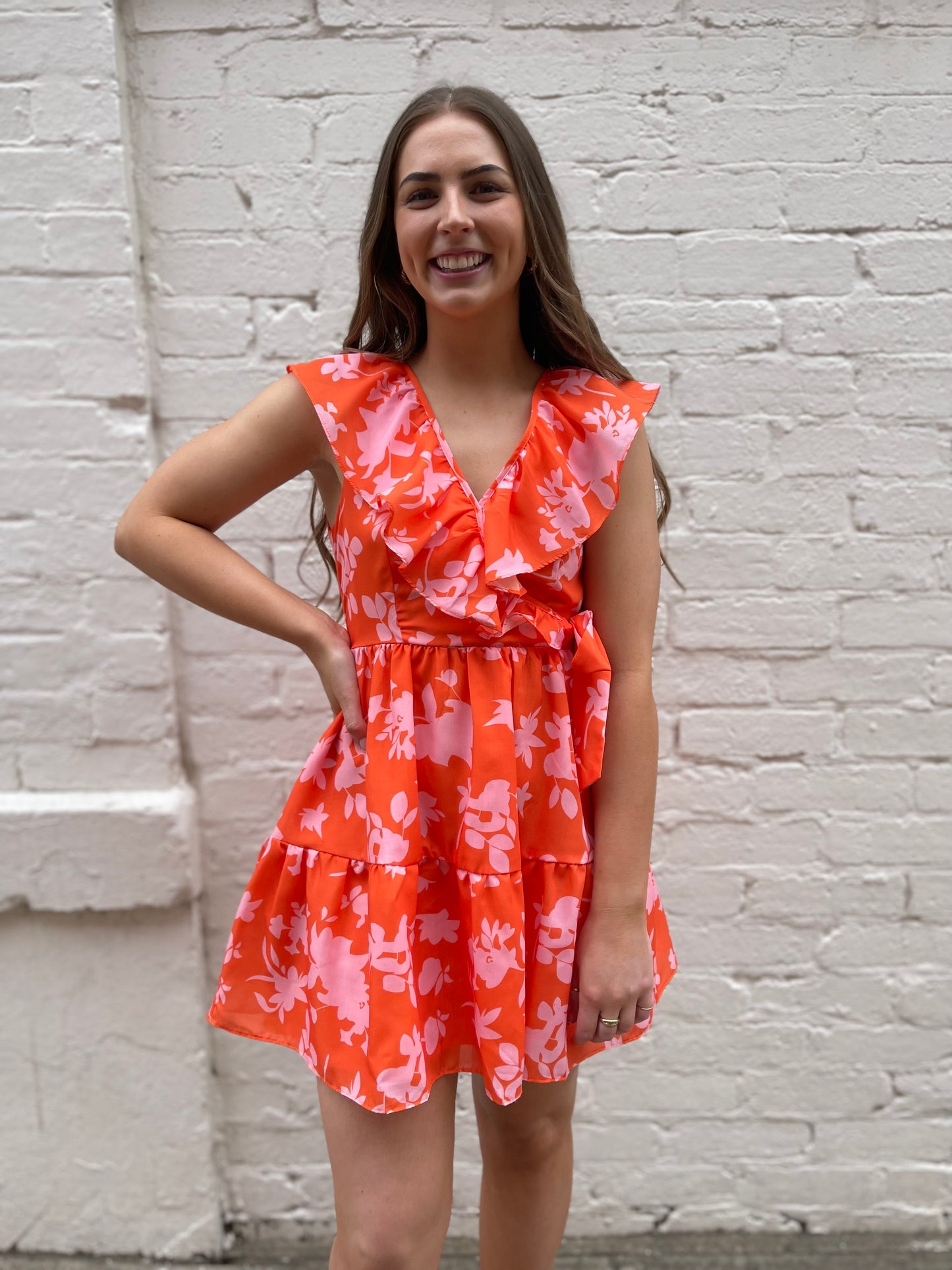 Tempe Floral Dress - Orange