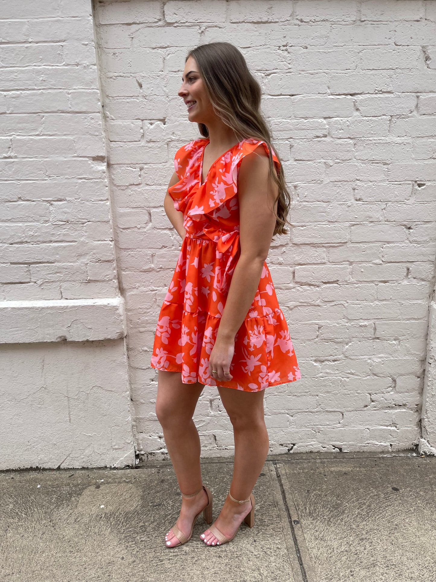 Tempe Floral Dress - Orange