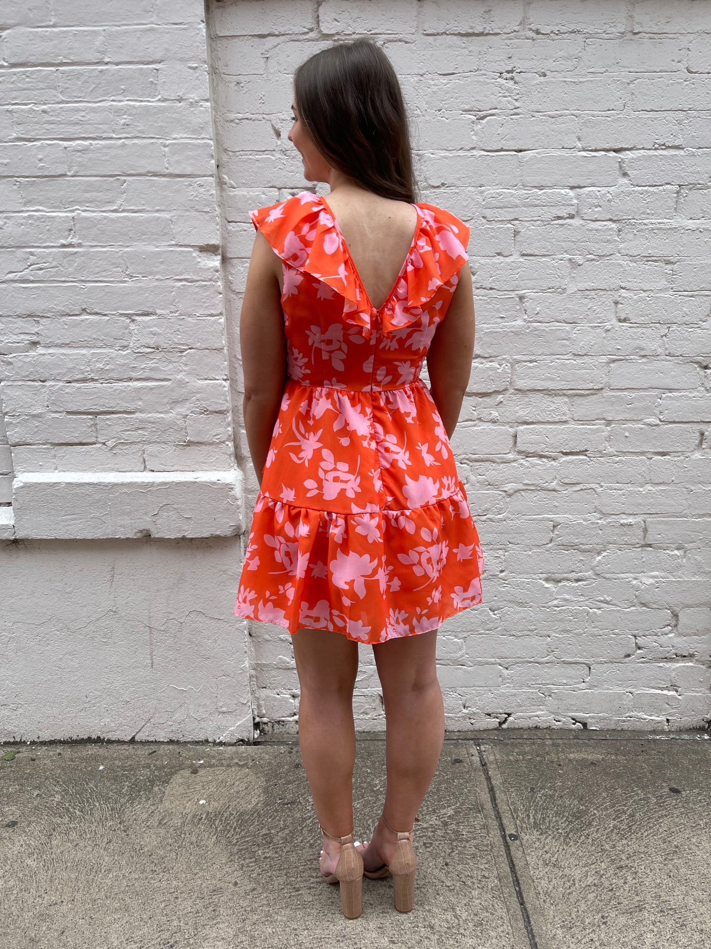 Tempe Floral Dress - Orange