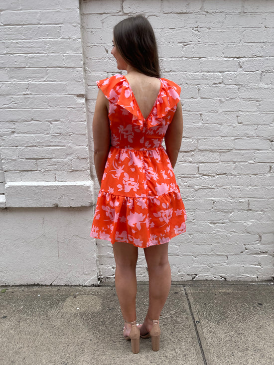 Load image into Gallery viewer, Tempe Floral Dress - Orange

