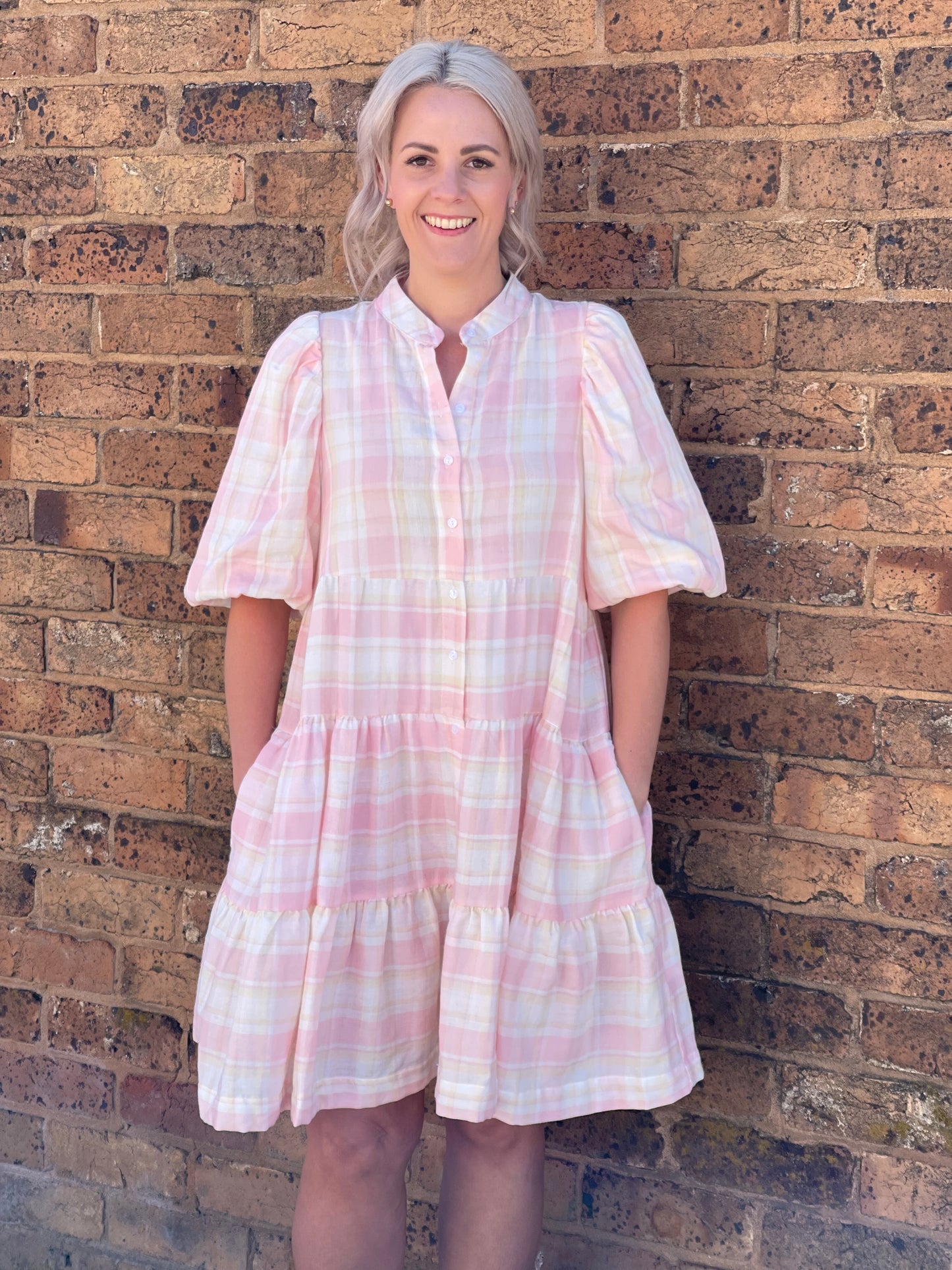 Corona Pink Check Dress