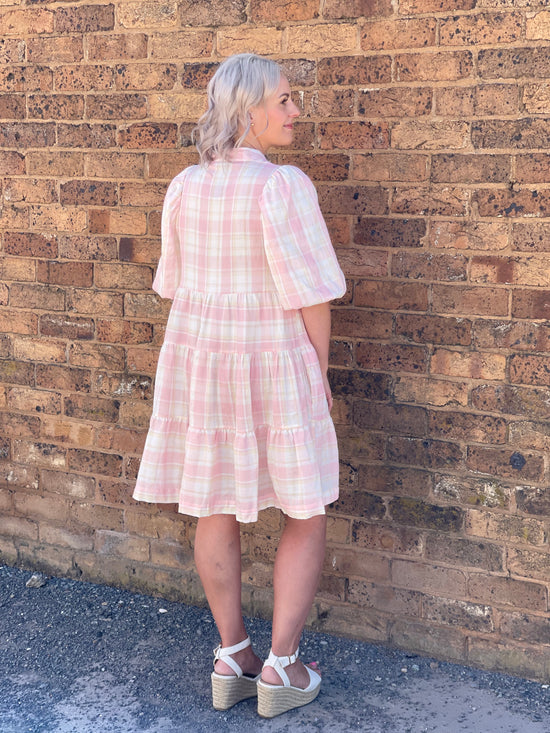 Load image into Gallery viewer, Corona Pink Check Dress
