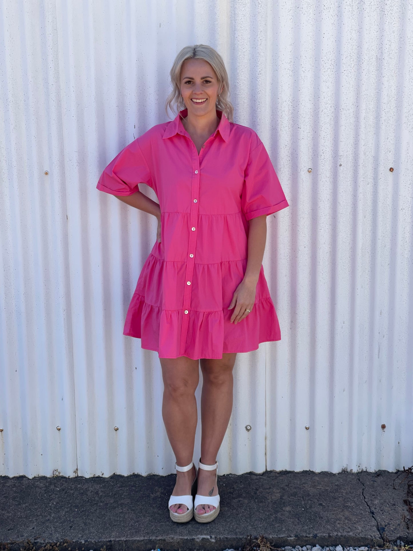 All About Eve Heidi Mini Shirt Dress - Pink