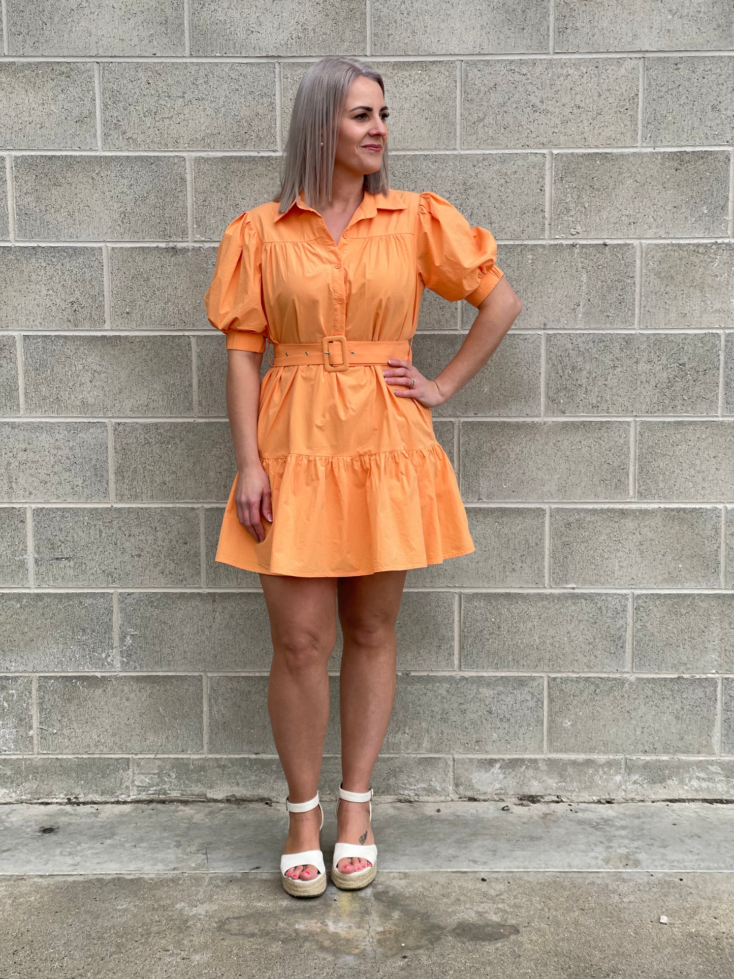 Load image into Gallery viewer, STS Orange Shirt Dress
