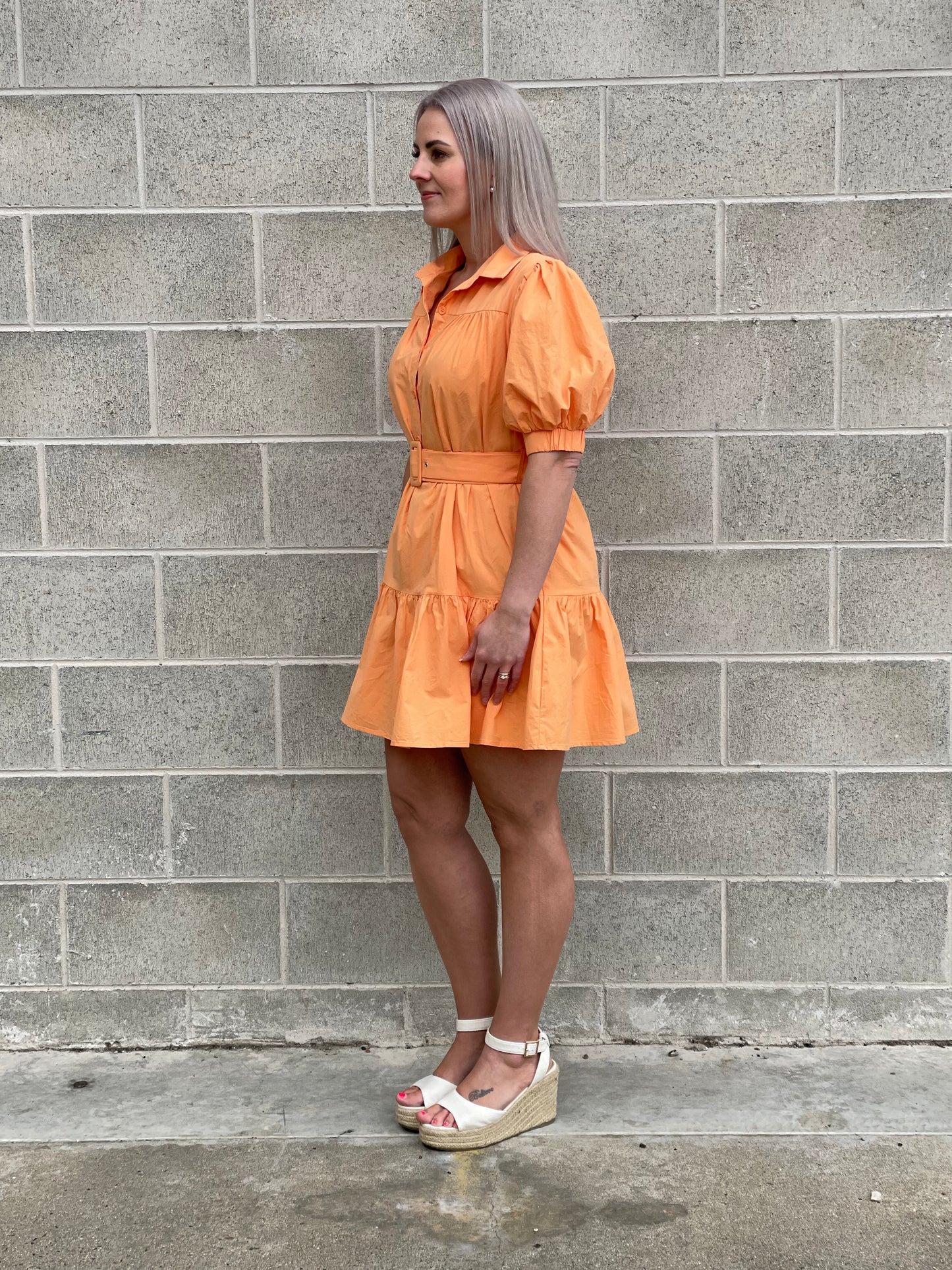 Load image into Gallery viewer, STS Orange Shirt Dress
