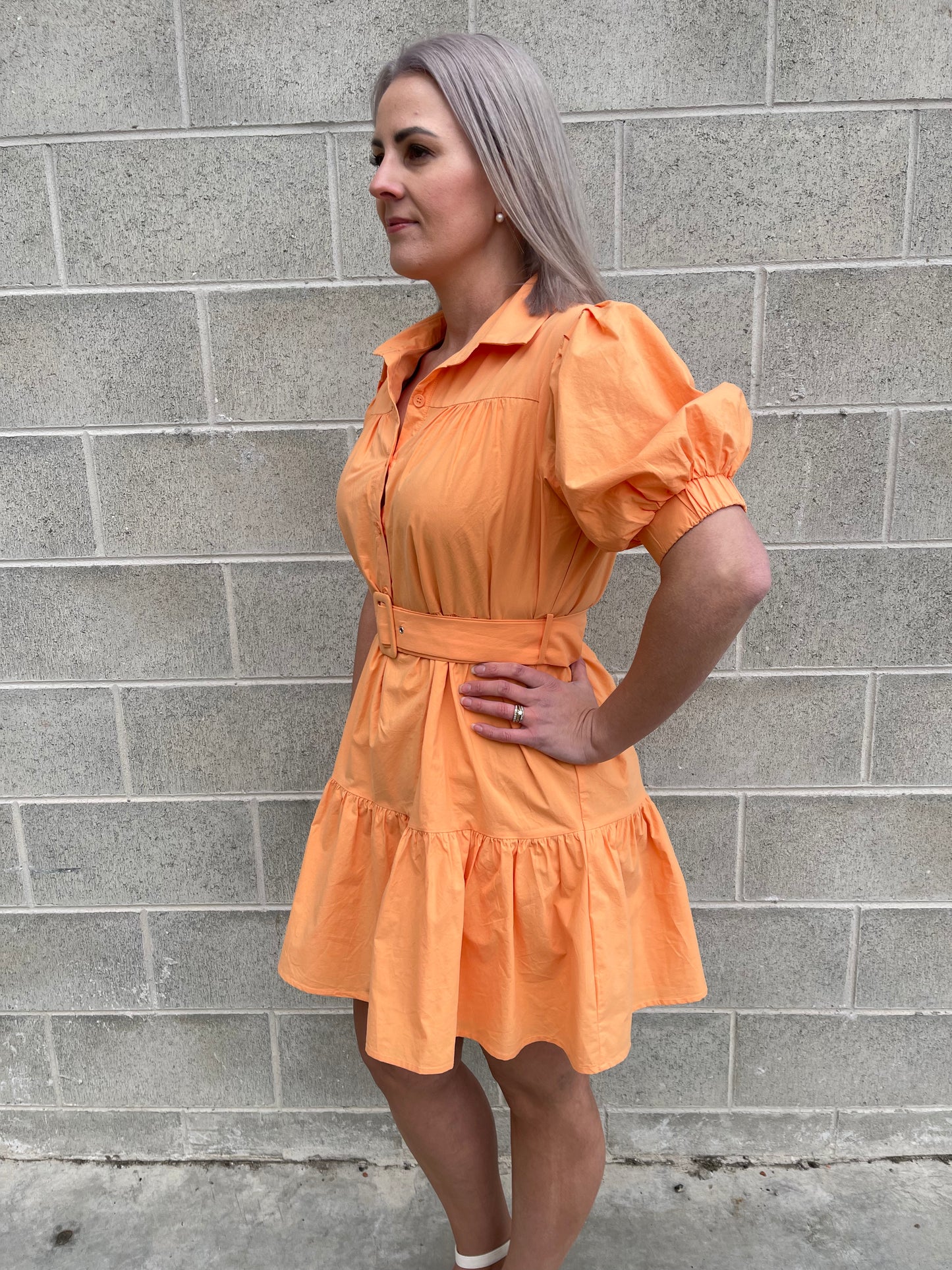 STS Orange Shirt Dress