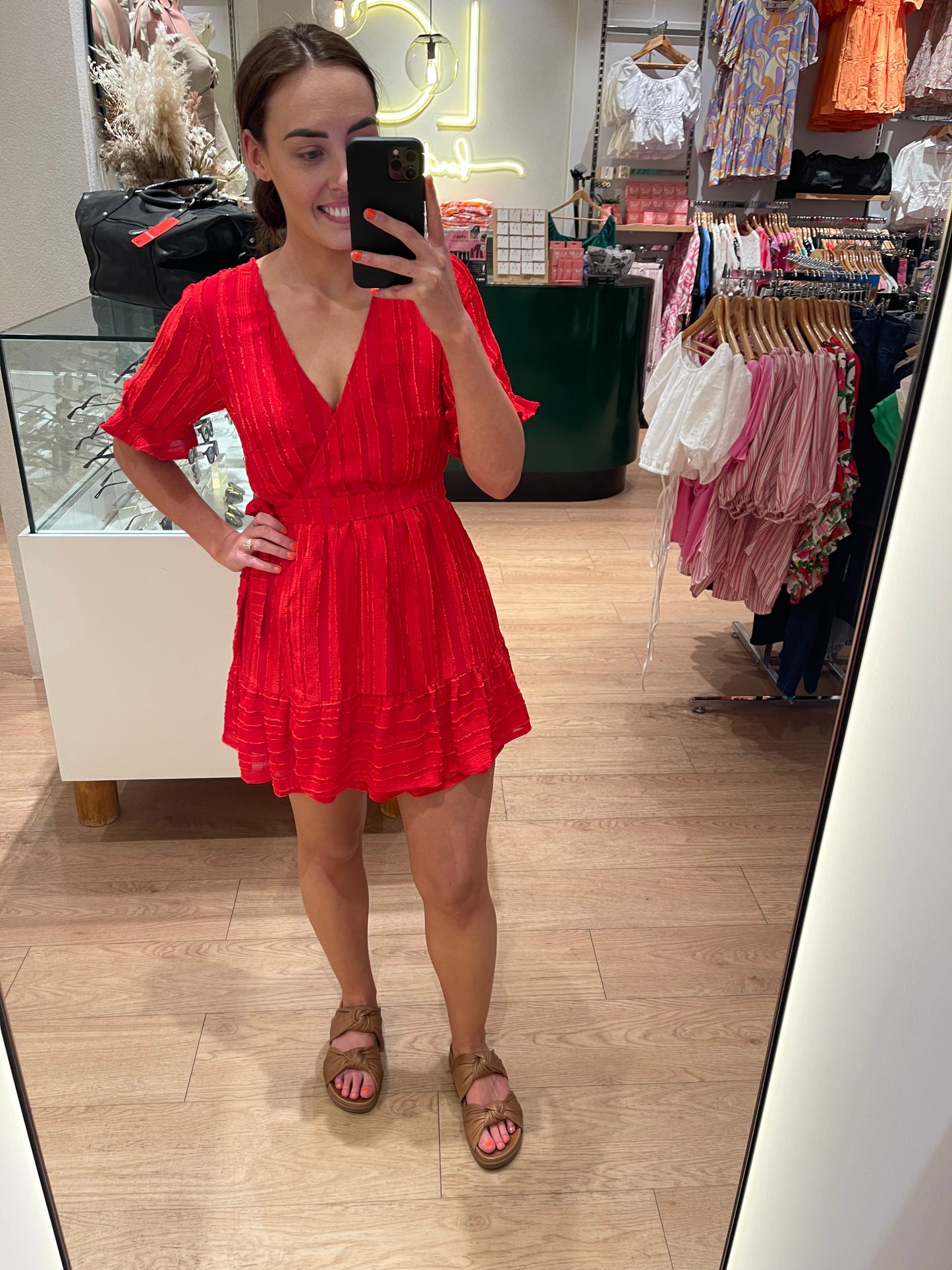 Jitzy Wrap Dress - Red
