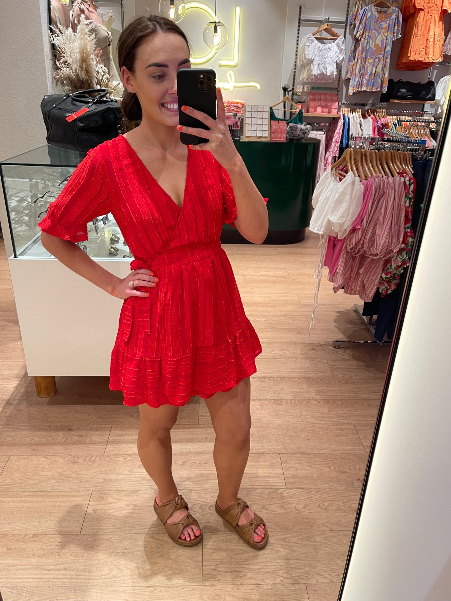 Jitzy Wrap Dress - Red
