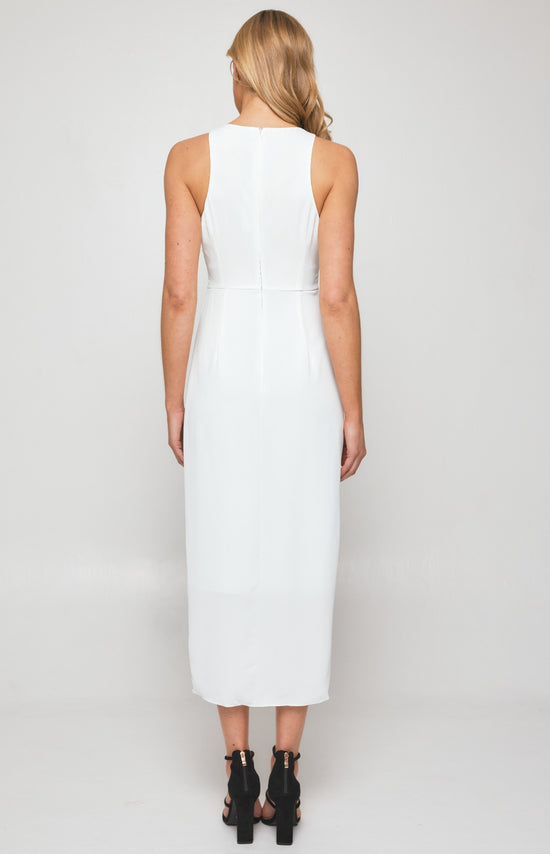 Drape Midi Dress - White