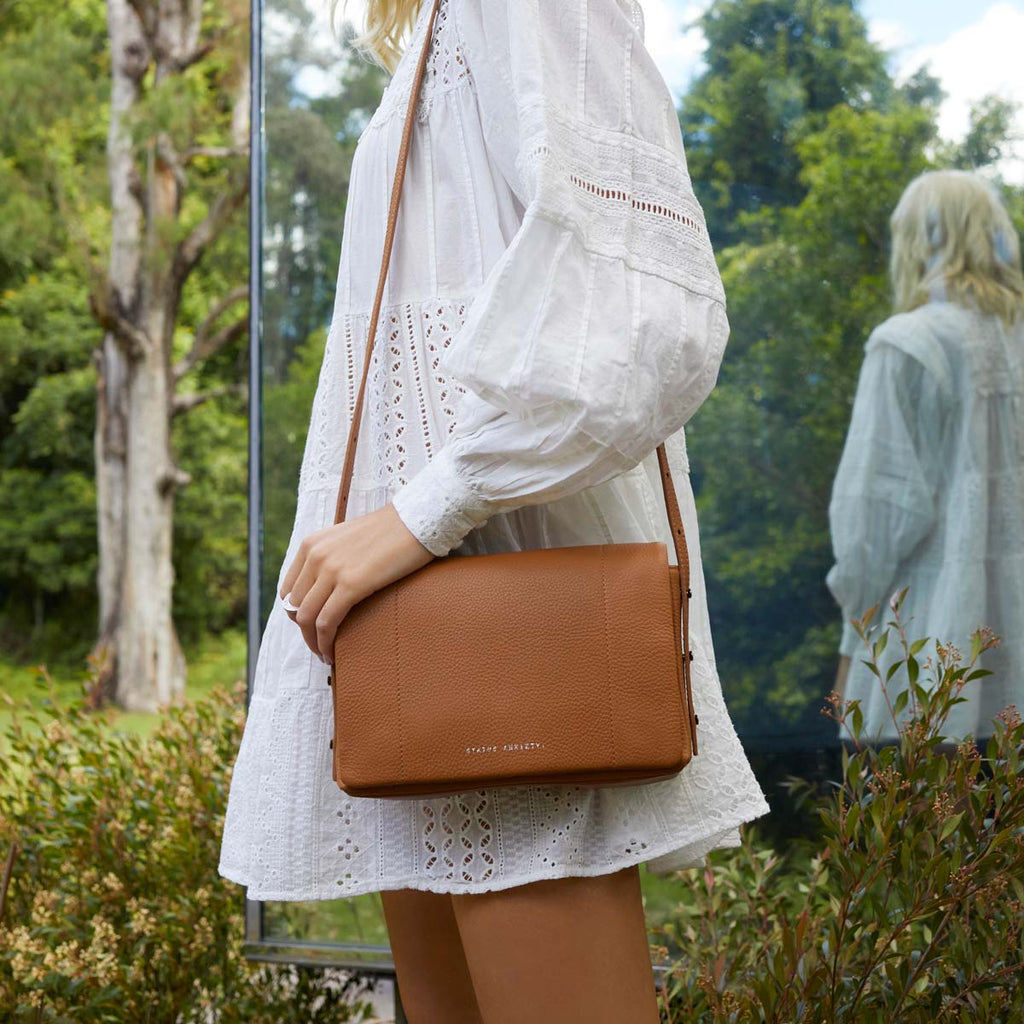 Status Anxiety Succumb Bag Tan Laurie Claire Boutique