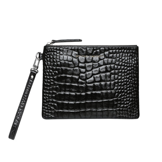 Status Anxiety - Fixation Clutch - Black Croc Emboss