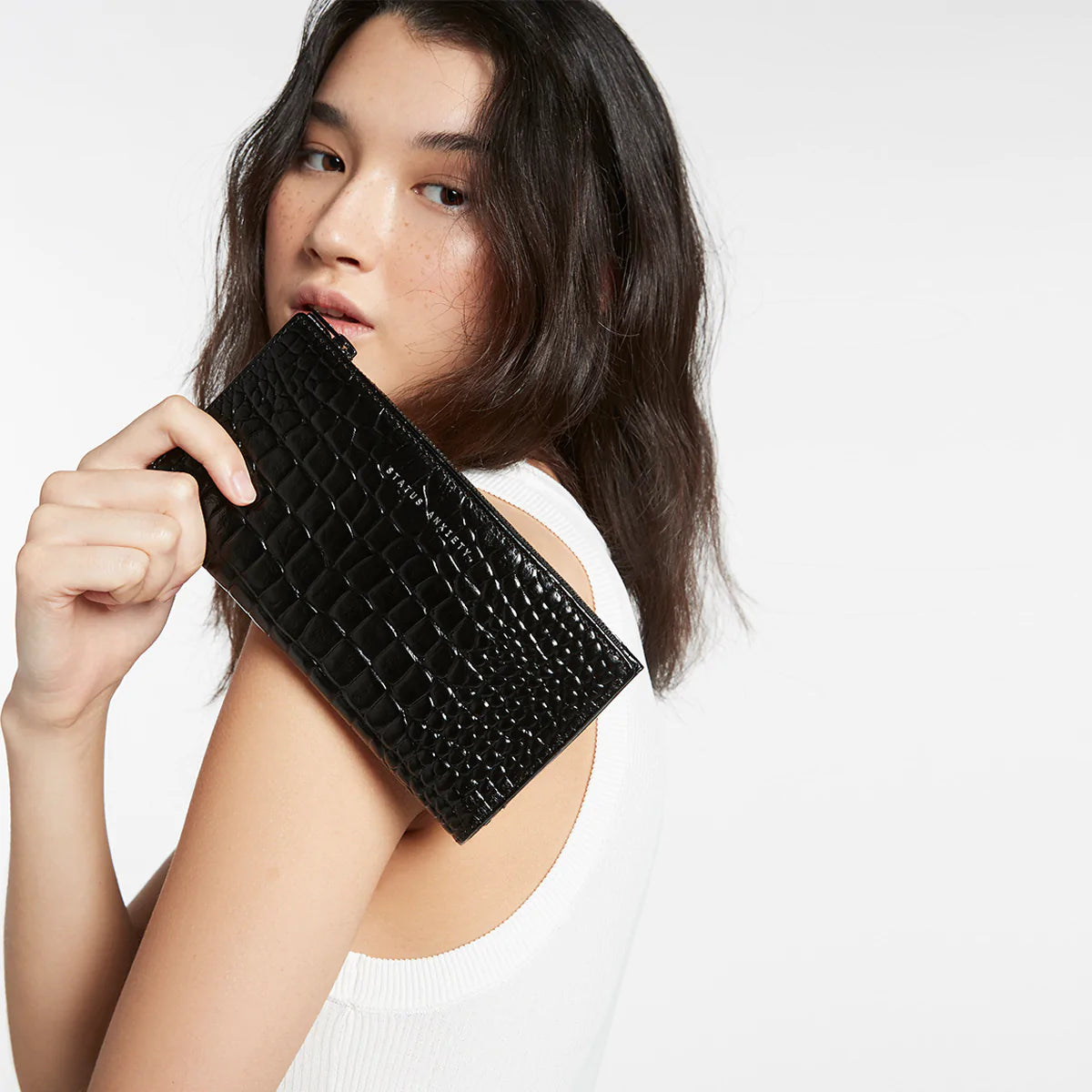 Status Anxiety - Old Flame Wallet - Black Croc Emboss