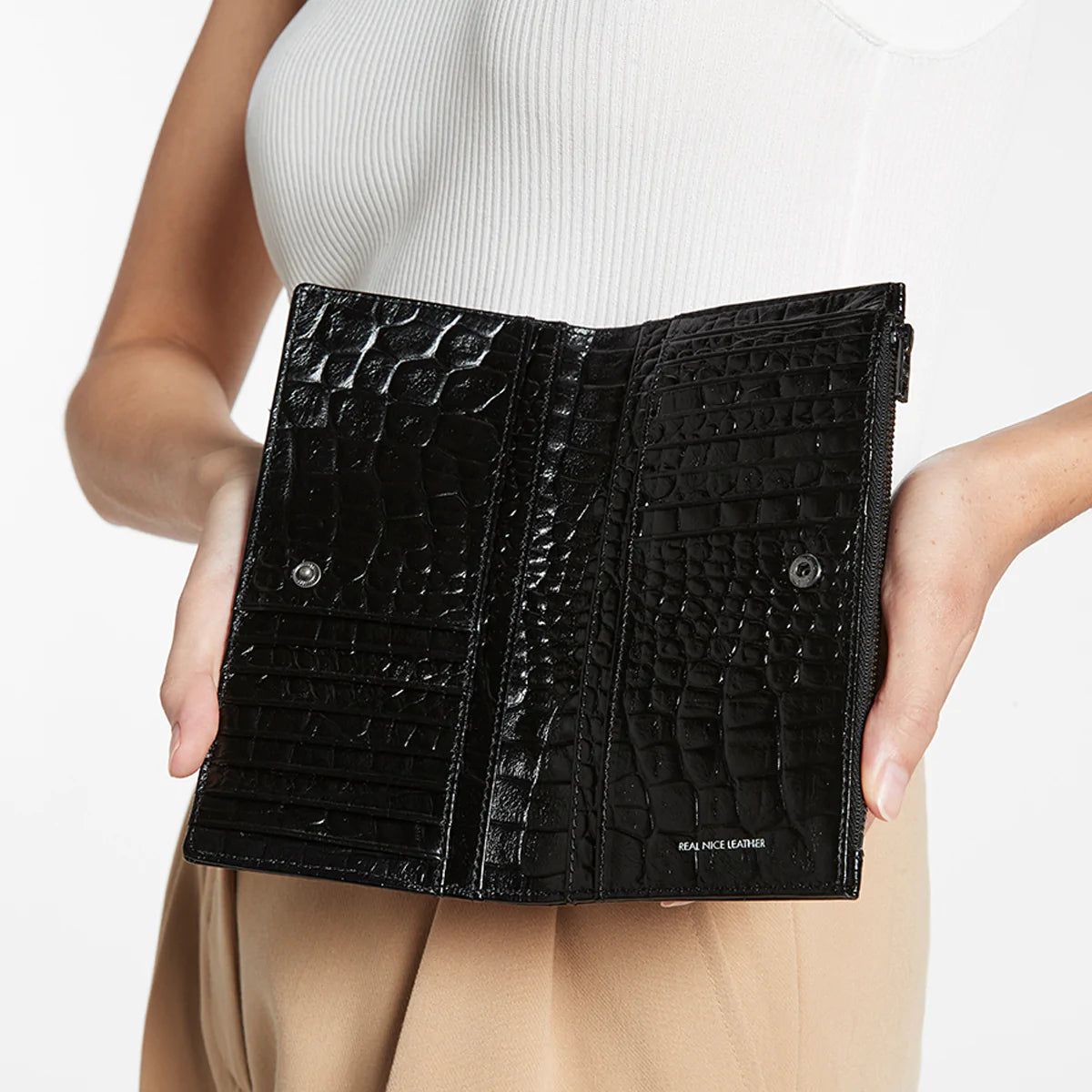 Status Anxiety - Old Flame Wallet - Black Croc Emboss