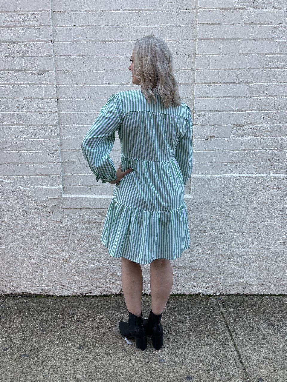 Fever Dress - Green Stripe