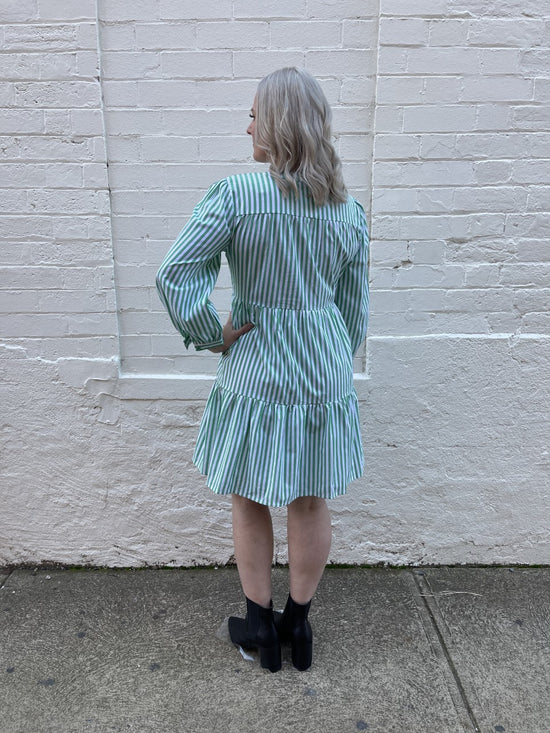 Fever Dress - Green Stripe