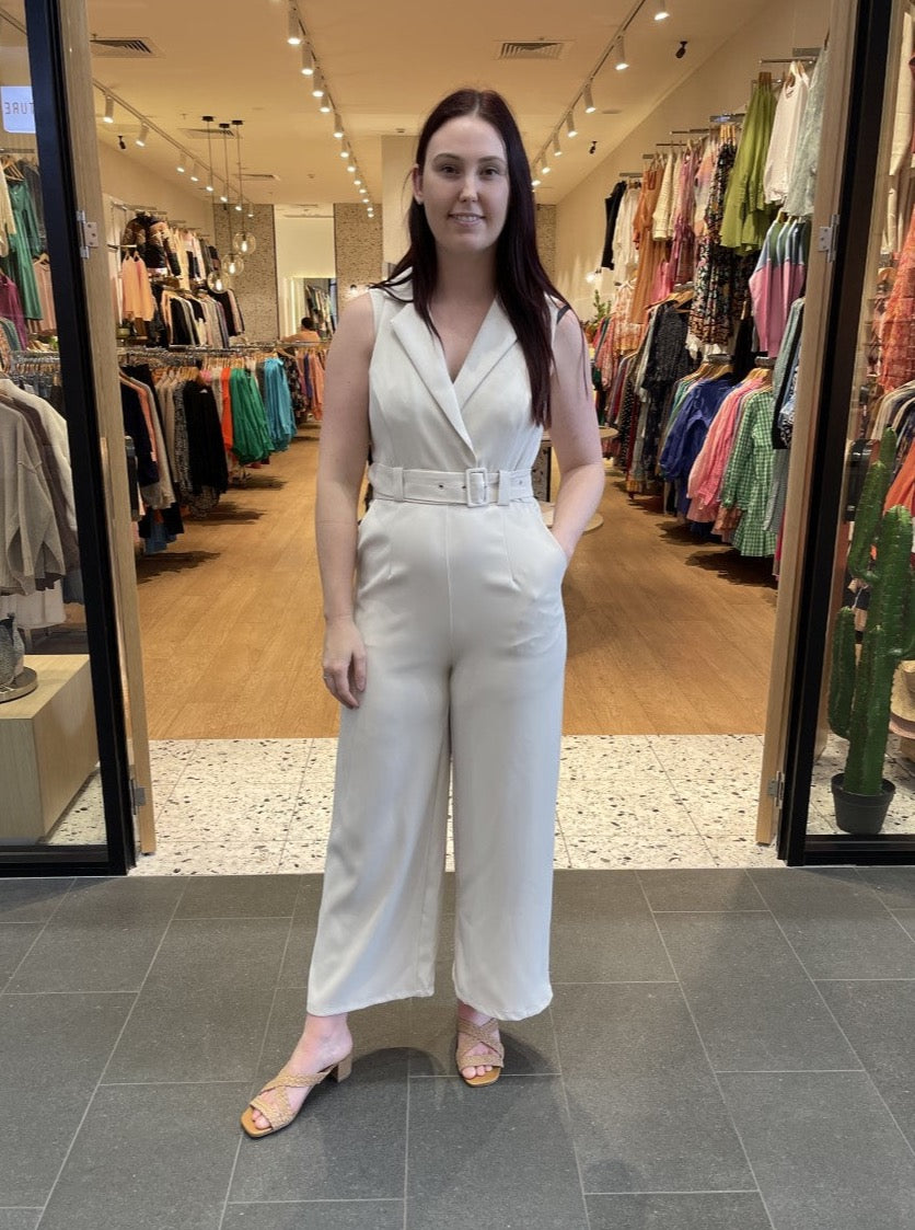 Karina Wide leg Jumpsuit - White - ShopperBoard